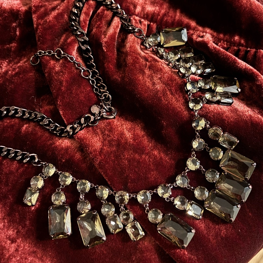 J. Crew Smoky Crystal Statement Necklace
